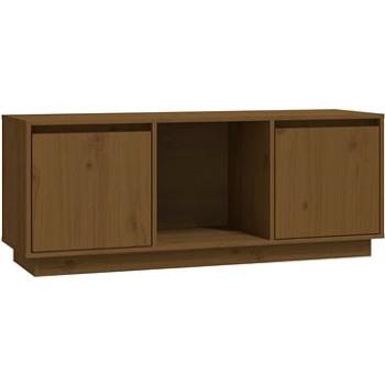 Shumee TV skříňka medově hnědá 110,5 × 35 × 44 cm masivní borové dřevo (814342)