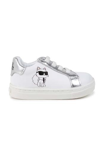 Dětské kožené sneakers boty Karl Lagerfeld bílá barva, Z30321