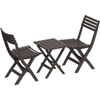 DURAMAX Skládací plastový set 2+1, hnědý, IFOFXX081BR