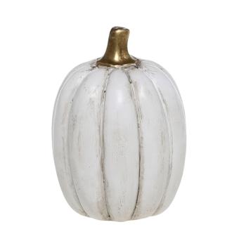 Bílá antik dekorace dýně Pumpkin gold - Ø 5*7 cm  39103319