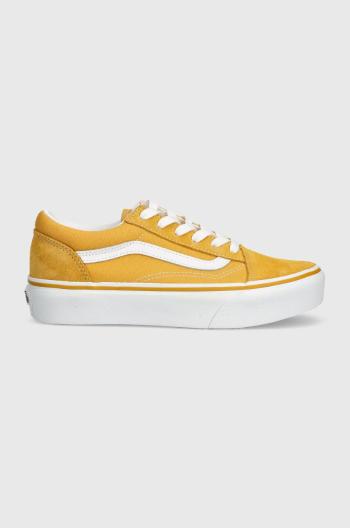 Dětské tenisky Vans Old Skool Platform žlutá barva