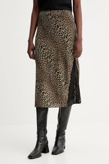 Sukňa ZADIG&VOLTAIRE zelená farba, midi, áčkový strih, WWSK01622