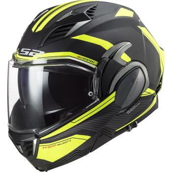 Výklopná moto přilba LS2 FF900 Valiant II Revo P/J  Matt Black H-V Yellow  XS (53-54)