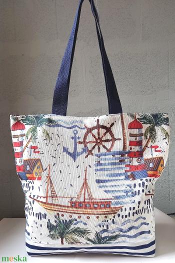 Strandtáska, shopper táska, szövet táska - hajós