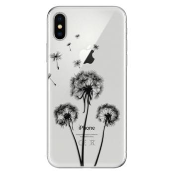 Odolné silikonové pouzdro iSaprio - Three Dandelions - black - iPhone X