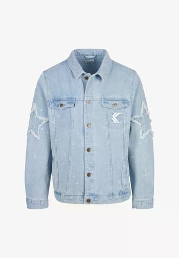 Karl Kani OG Paintsplatter Denim Trucker Jacket bleached blue/white - S
