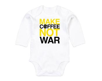 Dětské body dlouhý rukáv BIO MAKE COFFEE
