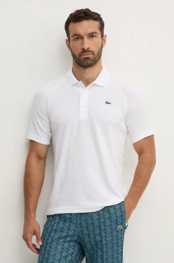 Polo tričko Lacoste bílá barva, DH3201