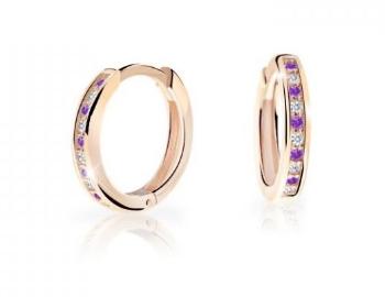 Cutie Jewellery Cercei rotunzi atemporali din aur roz C3343-80-X-4 violet