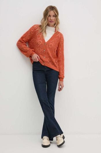 Svetr Pepe Jeans HAILEY CARDIGAN dámský, oranžová barva, lehký, PL702218