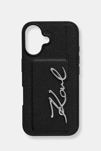 Puzdro na mobil Karl Lagerfeld iPhone 16 čierna farba, KLHCP16SPGPVKSK