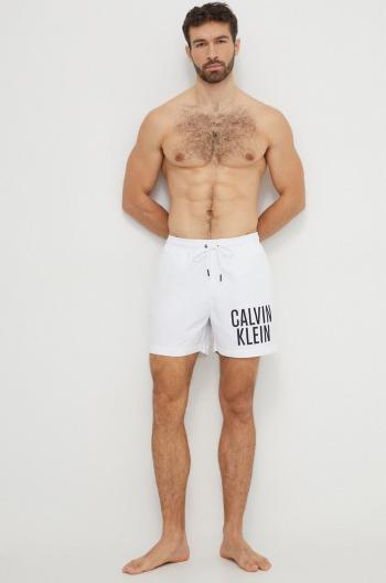 Plavkové šortky Calvin Klein bílá barva, KM0KM00739