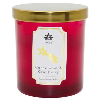 Arome Svíčka v barevném skle s víčkem, Cardamon & Cranberry, 125 g