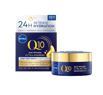 Nivea Výživný noční krém proti vráskám Q10 Power (Anti-Wrinkle Extra Nourishing Night Cream) 50 ml