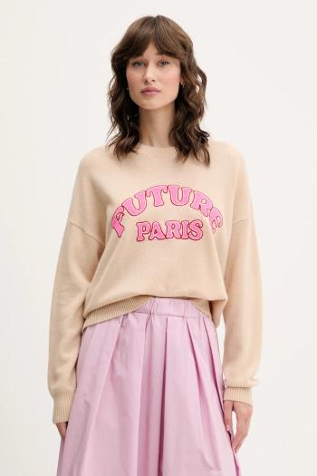 Kašmírový sveter FROM FUTURE béžová farba, ľahké, WPR02645