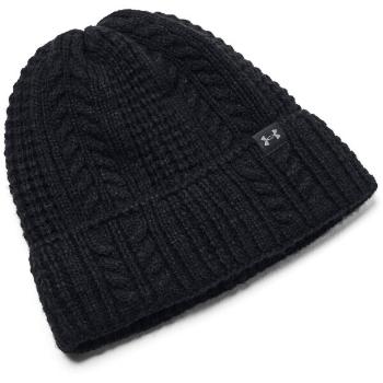 Under Armour HALFTIME CABLE KNIT BEANIE Dámská zimní čepice, černá, velikost