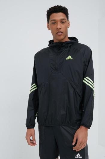 Větrovka adidas Performance černá barva, přechodná, oversize