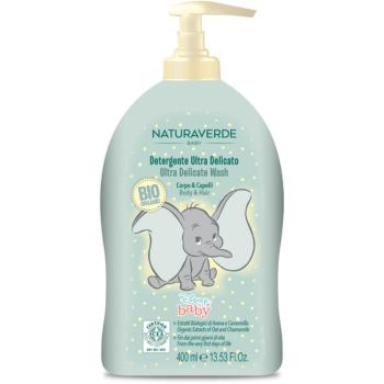 Disney Naturaverde Baby Ultra Delicate Wash tusfürdő gél és sampon 2 in 1 gyermekeknek születéstől kezdődően 400 ml