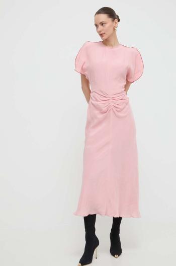 Šaty Victoria Beckham růžová barva, maxi, 1224WDR005227B