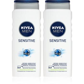 NIVEA MEN Sensitive sprchový gel na tělo a vlasy výhodné balení