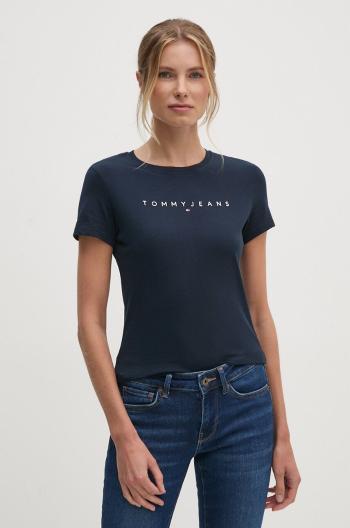 Bavlněné tričko Tommy Jeans tmavomodrá barva, DW0DW18398