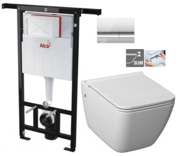 ALCADRAIN Jádromodul předstěnový instalační systém s chromovým tlačítkem M1721 + WC JIKA PURE + SEDÁTKO DURAPLAST AM102/1120 M1721 PU1