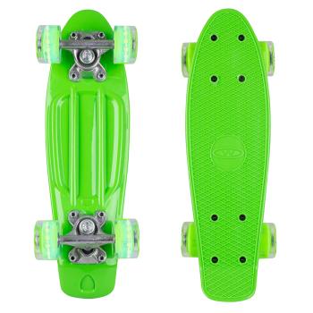 Mini penny board WORKER Pico 17" se svítícími kolečky  zelená deska, zelená kolečka