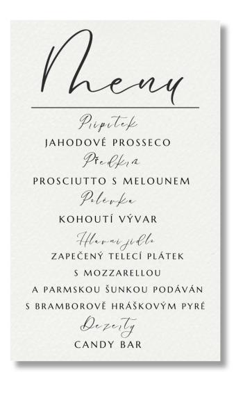 Personal Menu - Simple Zvolte množství: od 61 ks a víc