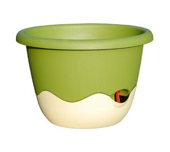 Plastia Ghiveci flori cu auto-udare Mareta verde + bej, diam. 30 cm, verde, diam. 30 cm