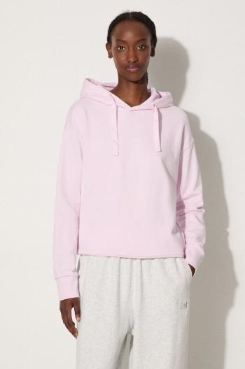 A.P.C. pamut melegítőfelső Hoodie Christina rózsaszín, női, nyomott mintás, kapucnis