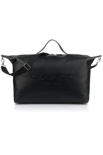 TRAVEL BAG GANT UNISEX. SLOUCHY LEATHER BAG BLACK