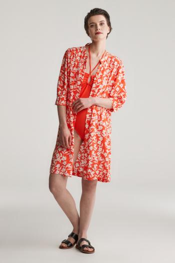 ŠATY GANT REG FLORAL PRINT SS SHIRT DRESS ORANGE RED