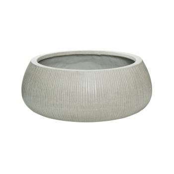 Květináč Eileen, barva světle šedá (vertikální vroubkování), více velikostí - PotteryPots méret: XXL - 21 cm, ⌀ 53 cm