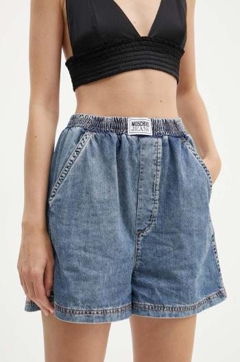 Džínové šortky Moschino Jeans dámské, hladké, high waist, 0304.8224