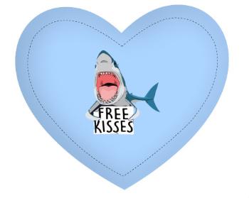 Polštář Srdce shark free kisses