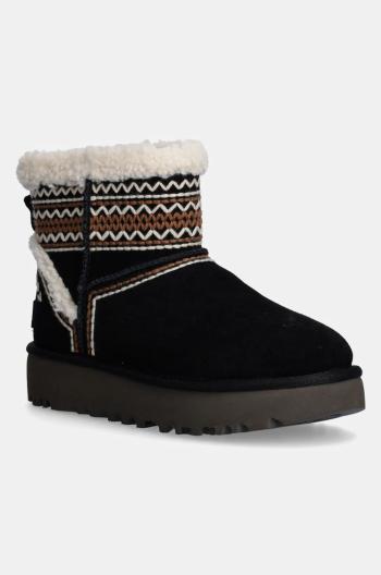 Semišové sněhule UGG Classic Mini Atherson černá barva, 1158281-BLK