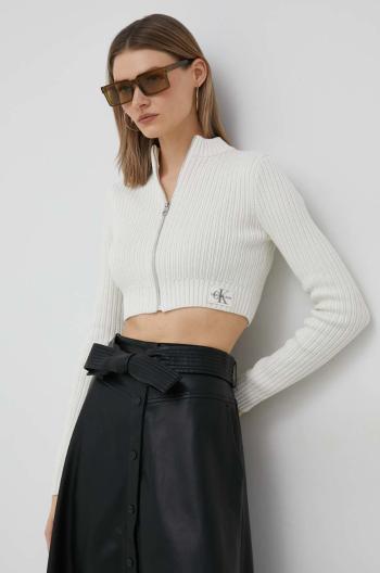 Bavlněný kardigan Calvin Klein Jeans dámský, béžová barva