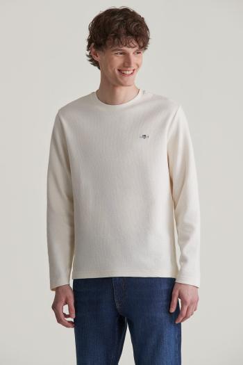 TRIČKO GANT TEXTURED LS TSHIRT CREAM