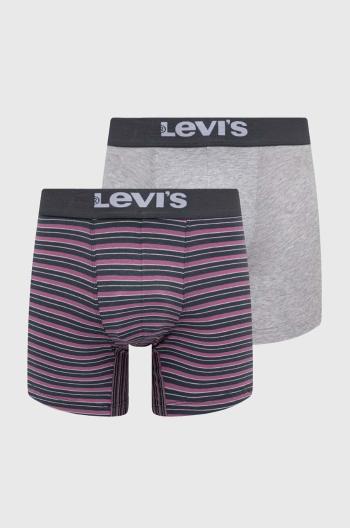 Boxerky Levi's 2-pack pánské, šedá barva