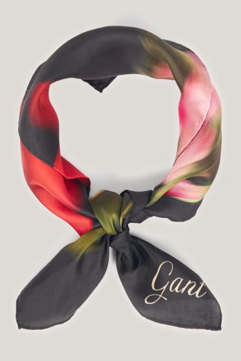 ŠÁTEK GANT FLORAL PRINT SILK SCARF GIFT PACK BLACK
