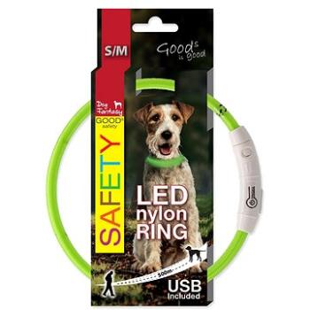 DOG FANTASY obojek LED nylon zelený 45 cm (8595091769858)