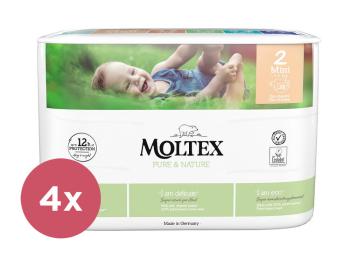 4x MOLTEX Pure & Nature Pleny jednorázové 2 Mini (3-6 kg) 38 ks - ECONOMY PACK