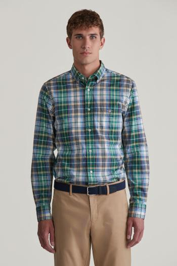 KOŠILE GANT REG POPLIN TARTAN CHECK SHIRT DEEP FOREST GREEN