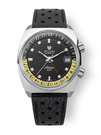 Nivada Grenchen Antarctic GMT - Black - Black Racing Strap