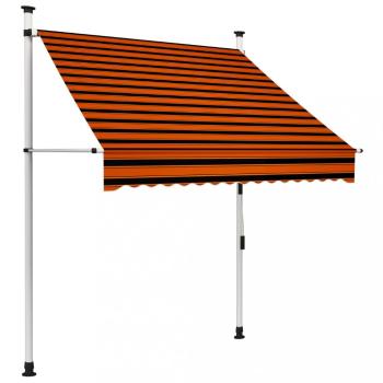 Ručně zatahovací markýza oranžová / hnědá Dekorhome 150 cm