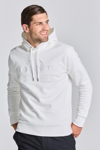 MIKINA GANT REG TONAL SHIELD HOODIE EGGSHELL