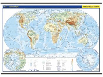 Svět - školní nástěnná fyzická mapa 1:26 mil./136x96 cm (Defekt)