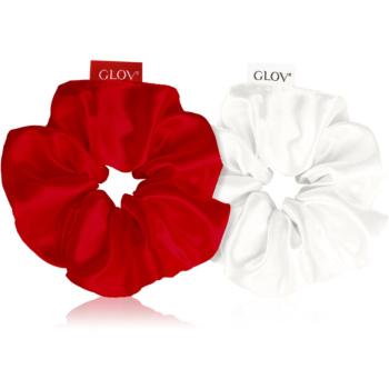 GLOV Satin Scrunchies M Elastice pentru par Red/Beige 2 buc