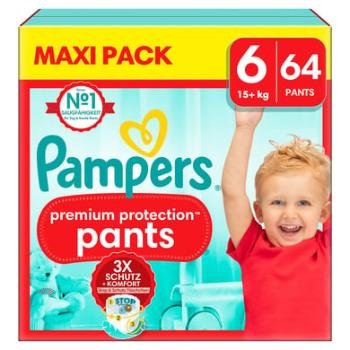 Pampers Protection Pants Premium, velikost 6, 15 kg+, maxi balení (1x 64 kalhot)