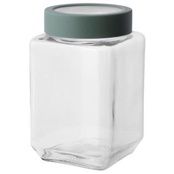 Altom Borcan pătrat din sticlă cu capac 700 ml,verde, 700 ml